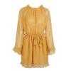 Simplee Lace up backless mesh dress women Elegant stringy selvedge sash mini dress Fashion long flare sleeve dresses vestidos